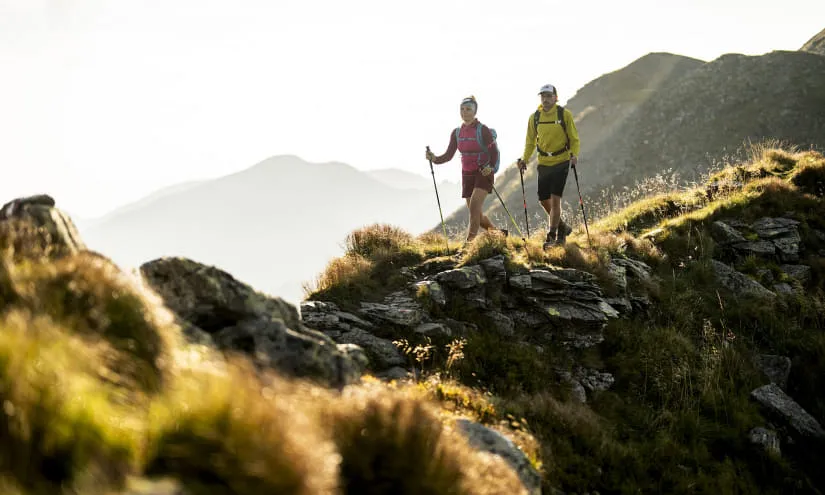 Hikers on a trail in Saalbach Hinterglemm